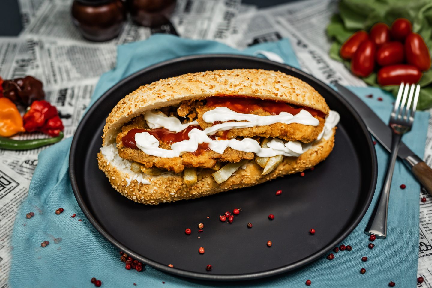 Savurează sandwich-ul perfect cu piept de pui fraged și legume proaspete – o alegere sănătoasă și delicioasă
